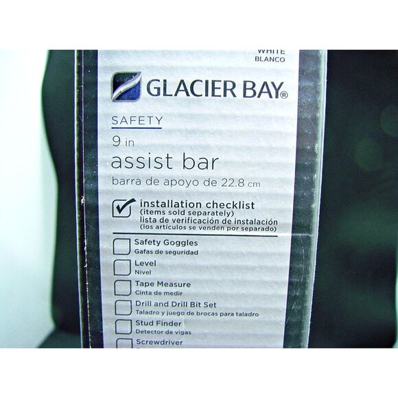 Glacier Bay 9 in. Exposed Screw Assist Bar in Chrome ADA Compliant White - Picture 8 of 11